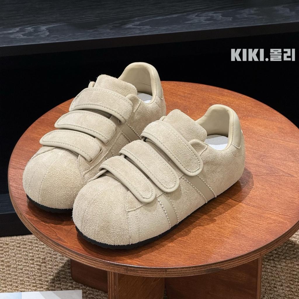 Ugly Cute Velcro Bread Shoes Early Autumn New Retro Platform Niche Design Leather Casual Sports Shoes