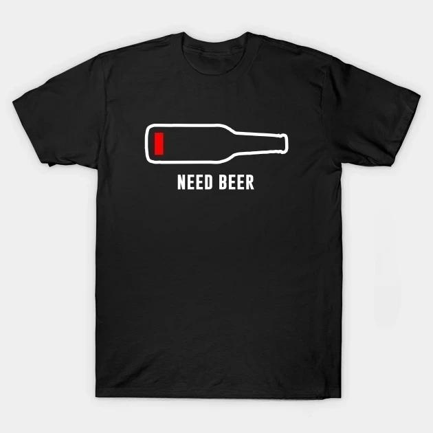 Fun drinking I need a beer meter printed T-shirt vintage vintage novelty design top for Unisex's and Unisex's clothing