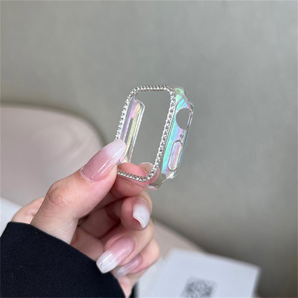 Чехол Diamond PC для Apple Watch Series10 9 8 7 6 SE ultra Bling защитный бампер блестящая рамка для IWatch 46 мм 42 мм 40 мм 41 мм 45 мм 44 мм 49 мм крышка