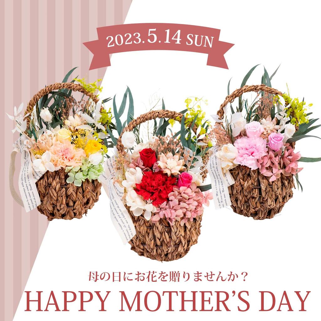 Apron Selection Preserved Flower Basket (Orange) Wrapped in a Clear Case, Made in Japan by a Floral Arranger (Gift/Present/Mother's Day)