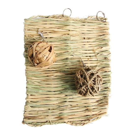 1 комплект, игрушка для жевания хомяка, устойчивая к укусам, натуральные материалы, снимающая скуку, хомяк, кроличьи зубы, шлифовка зубов, соломенный коврик, аксессуары для клетки