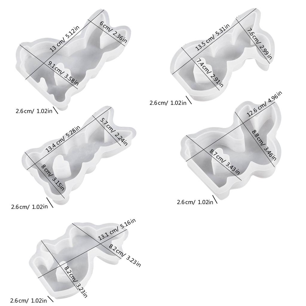 Форма из смолы «Пасхальный кролик» для DIY-поделок, гипсовых украшений, декора для пасхальной вечеринки, формы для эпоксидной смолы, антипригарная, легко извлекается