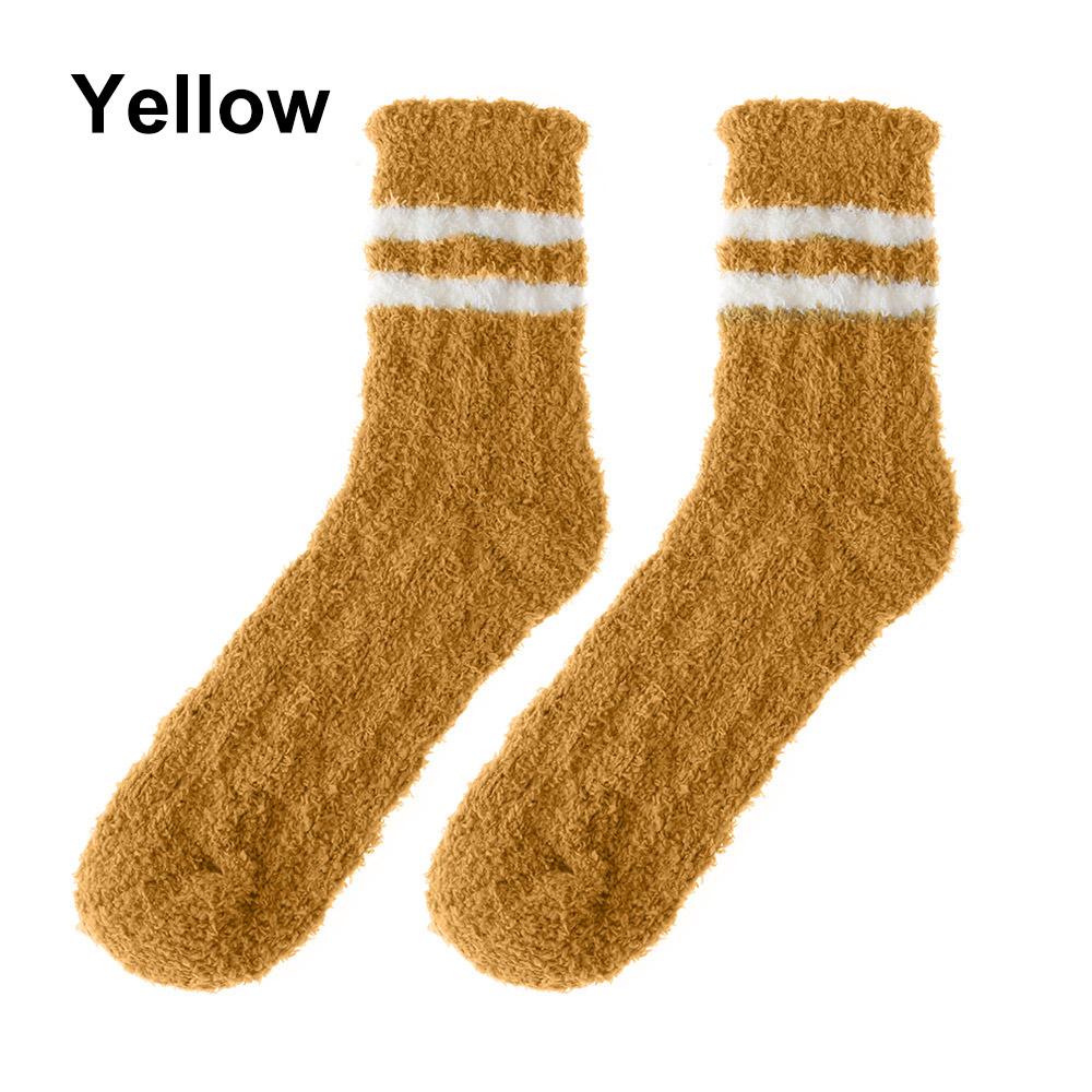 Ladies Women Soft Fluffy Bed Socks Winter Warm Stripe Sox Slipper Fleece Sock