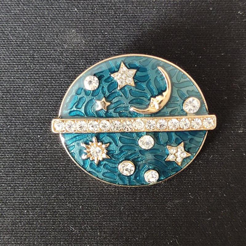 Винтажная эмблема «Млечный путь» со звездой и луной, круглая брошь с каплями масла и бриллиантами, жемчугом, брошь, аксессуары