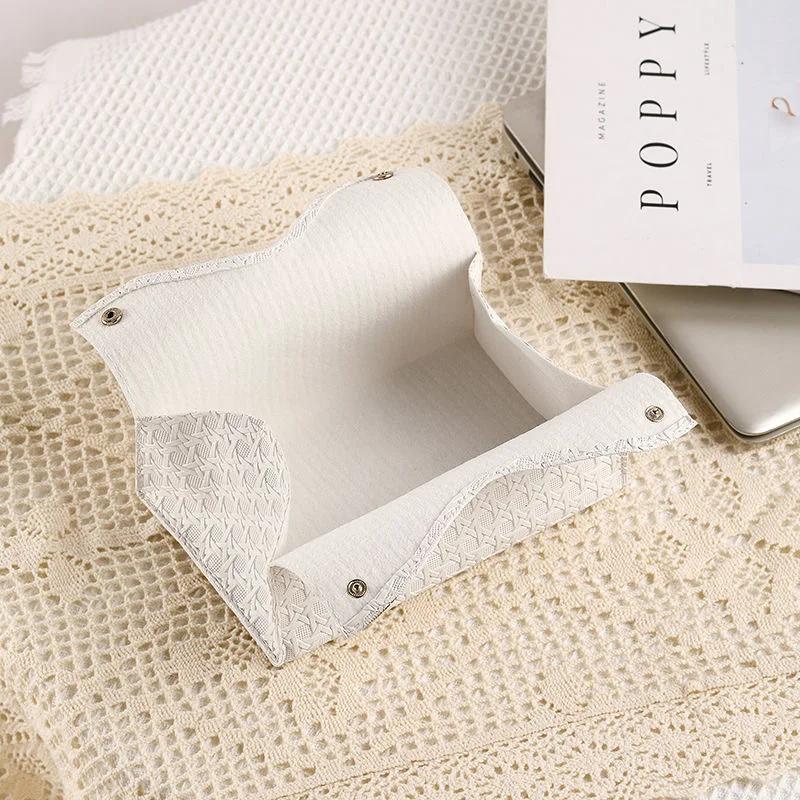 Light Luxury Leather Tissue Box High Aesthetic Living Room Universal Hotel Homestay Coffee Table Desktop Creative Storage