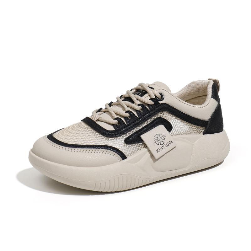 Женские повседневные кроссовки на массивной платформе, нескользящая прогулочная обувь, летние кроссовки с низким верхом, дышащие легкие сетчатые кроссовки на шнуровке для женщин