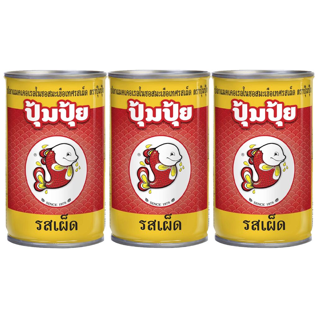 PUMPUI Скумбрия в томатном соусе с острым вкусом 155 г. х 1/3 шт - Тайский вкус, Сделано в Таиланде