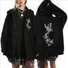 Fashion Floral Butterfly Printed Sports Zipper Hoodie Women High Quality Casual Long Sleeve Zip-up Hoodie Sweatshirts