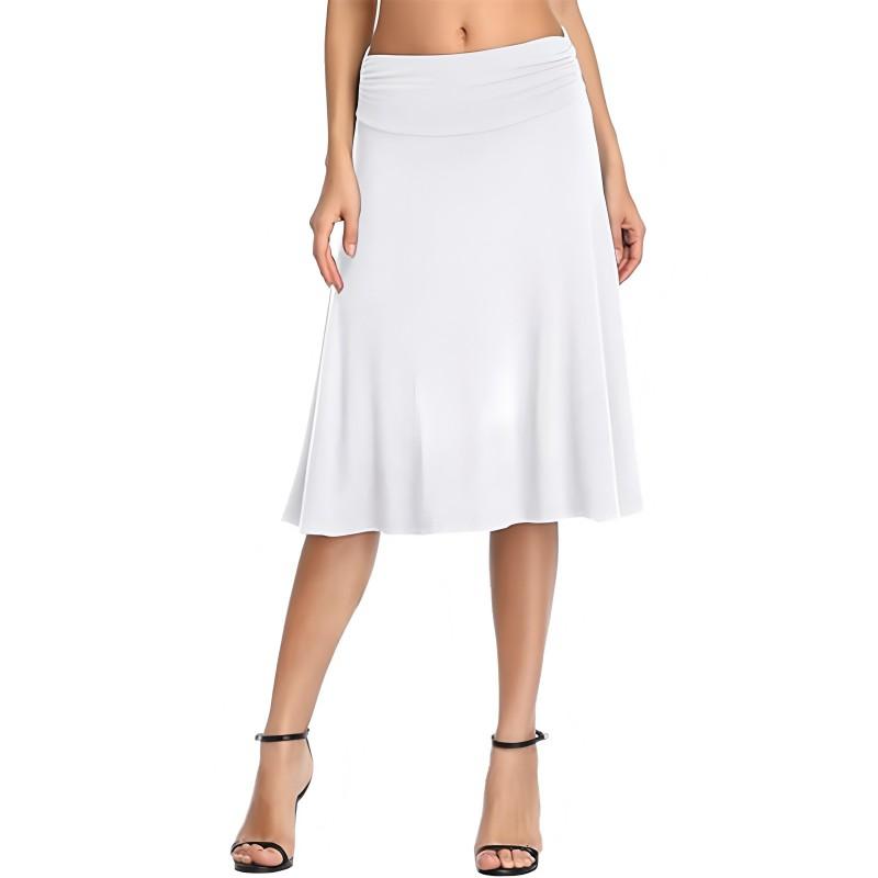 2025 Ruffled Casual Midi Skirt Women Teen Girls Pleated A-Line Daily Commute Dating