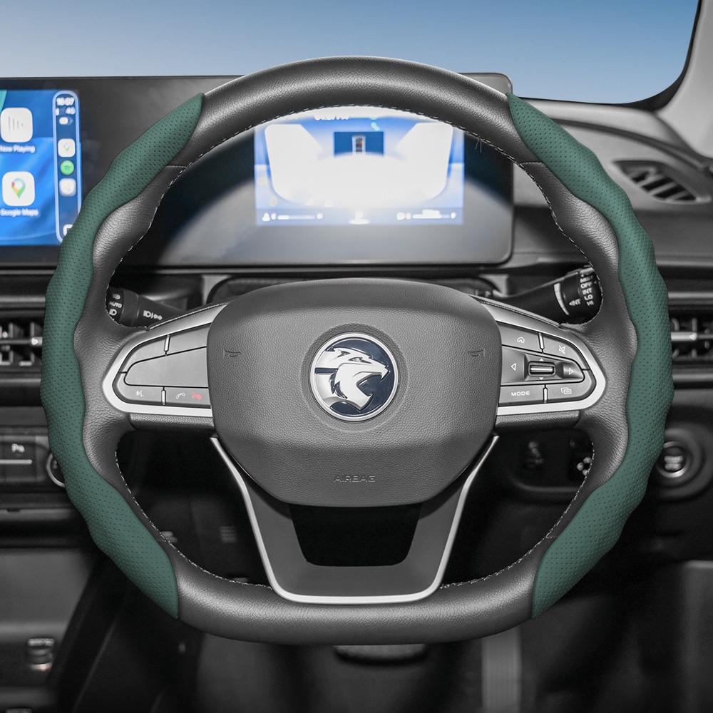 Подходит для чехла на руль Proton, Спортивный дизайн в форме волны, Дышащая кожа, Сегментированный влагопоглощающий защитный чехол на руль,