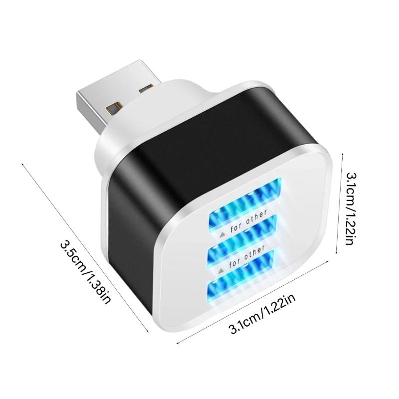 USB2.0 Адаптер 3-портовый USB-удлинитель Быстрая зарядка Множественный USB-разветвитель Автомобильный адаптер Разъем для расширения мобильной мощности