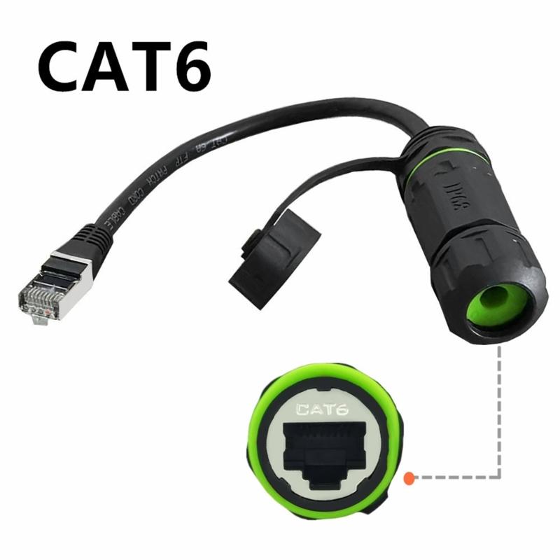 RJ45 Connector Waterproof Ethernet Cable Connector Circular Connector Signal Panel IP68 8P8C Connector for Home Networking