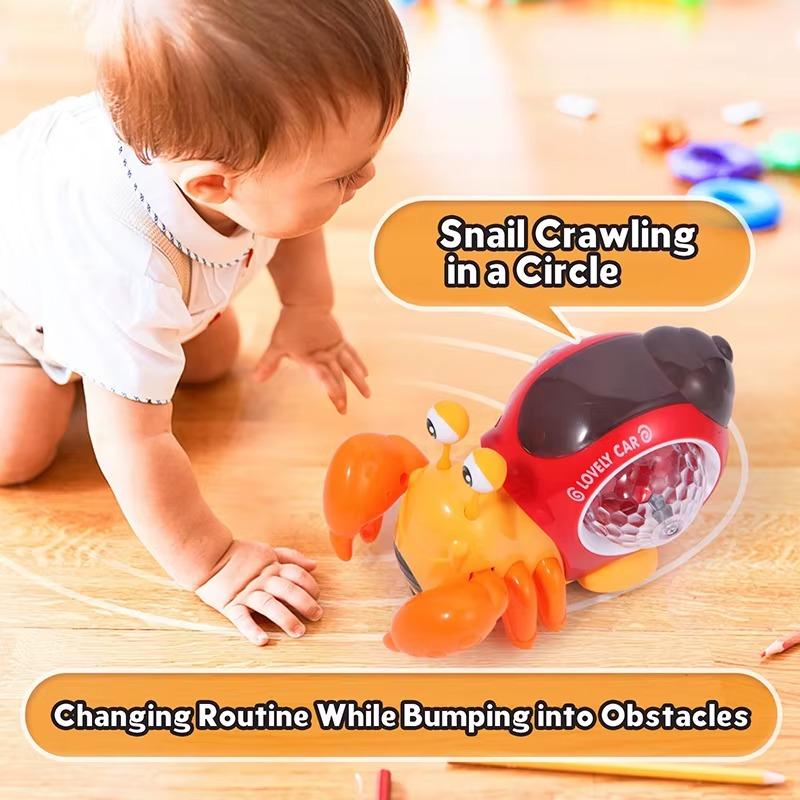 Luminous Snail Toy,Baby Electric Snail Toy, 2025 New Crawling Snail Toys,Musical Crawling Toys,Moving Interactive Sensory Toy