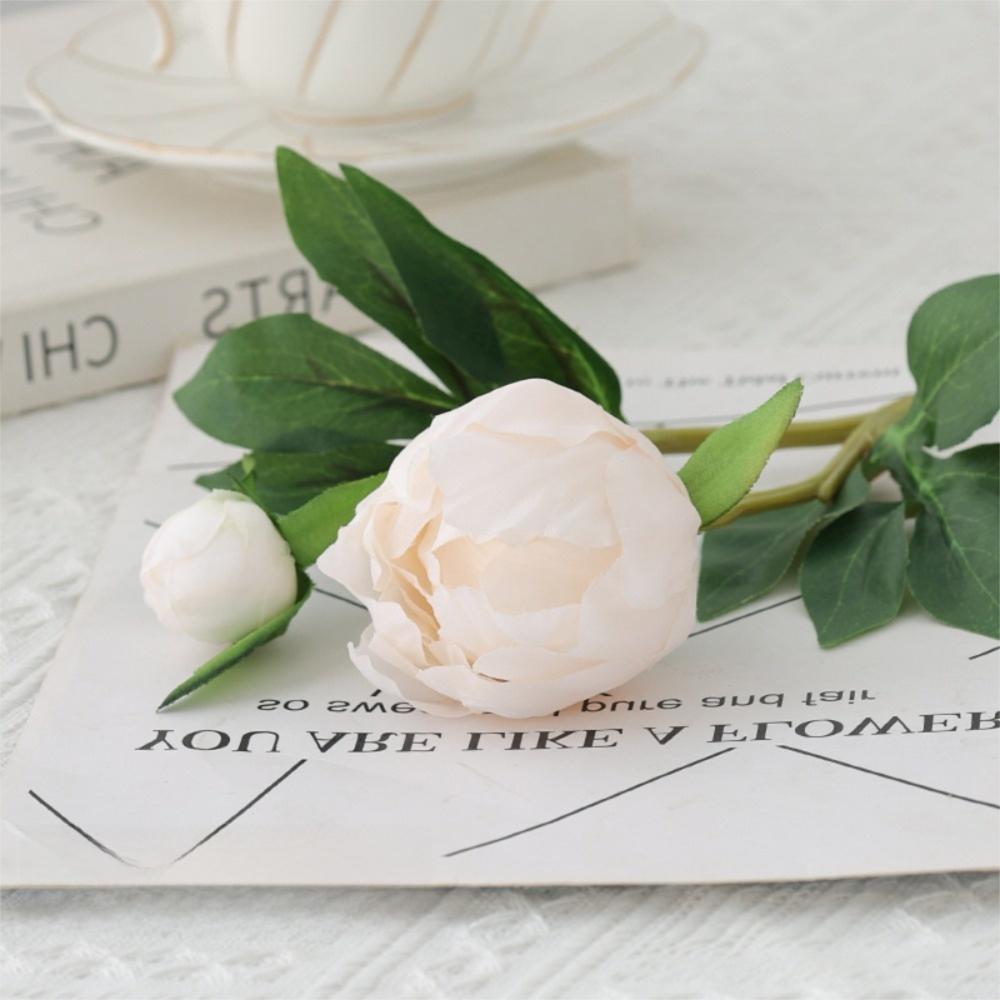2 Head Artificial Peony Flowers European-Style Fake Peony Bouquet for Home Wedding Decor