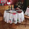 Рождественская елка Санта Красная Круглая Скатерть Водонепроницаемая Праздничные Обеденные Украшения для Дома
