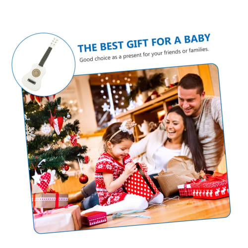 iplusmile 21-inch Small Acoustic Guitar for Beginners 6-String Wooden Guitar White