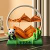 Творческий свет Роскошь Зыбучий песок Картина Украшения Мультфильм Панда Гостиная Офис Песочные часы Украшения 3D Трехмерная Зыбучий песок Картина