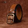 Мужской ремень из натуральной кожи высокого класса, мужской ремень из коровьей кожи первого слоя, универсальная медная пряжка, молодежный повседневный ремень для джинсов
