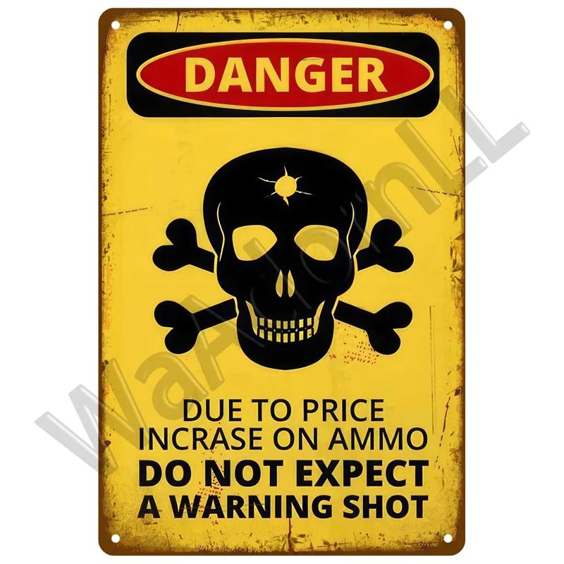 Retro Caution Metal Sign for Bar Pub Garage Vintage Russian Warning Decor for Home Walls
