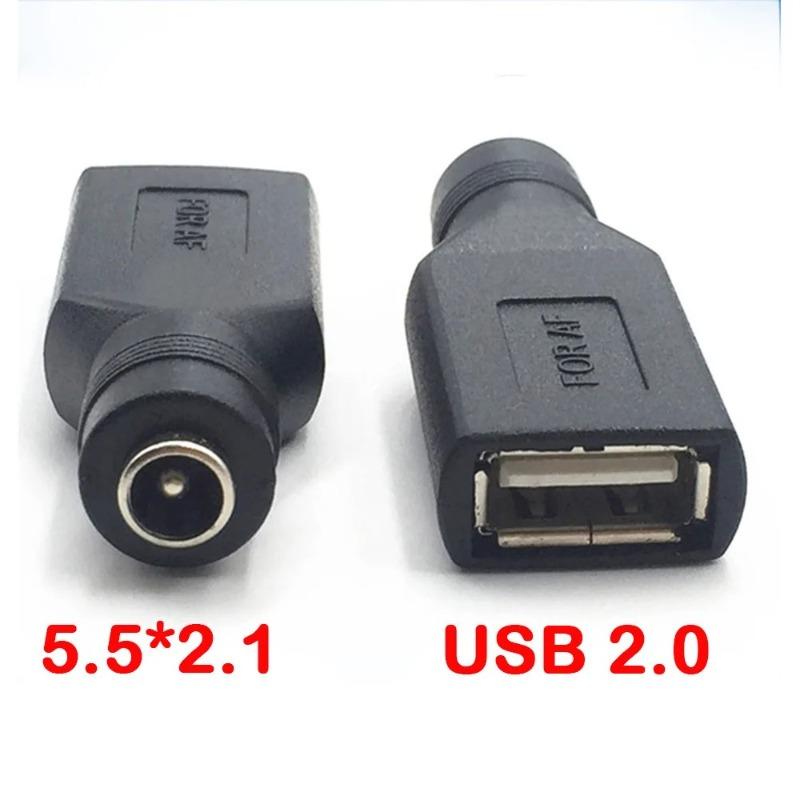 Разъем DC Female на USB 2.0 Type A Male Штекер Разъем Розетка DC Jack Адаптер Питания 5V 5.5*2.1мм Конвертер Зарядки Ноутбук ПК DIY