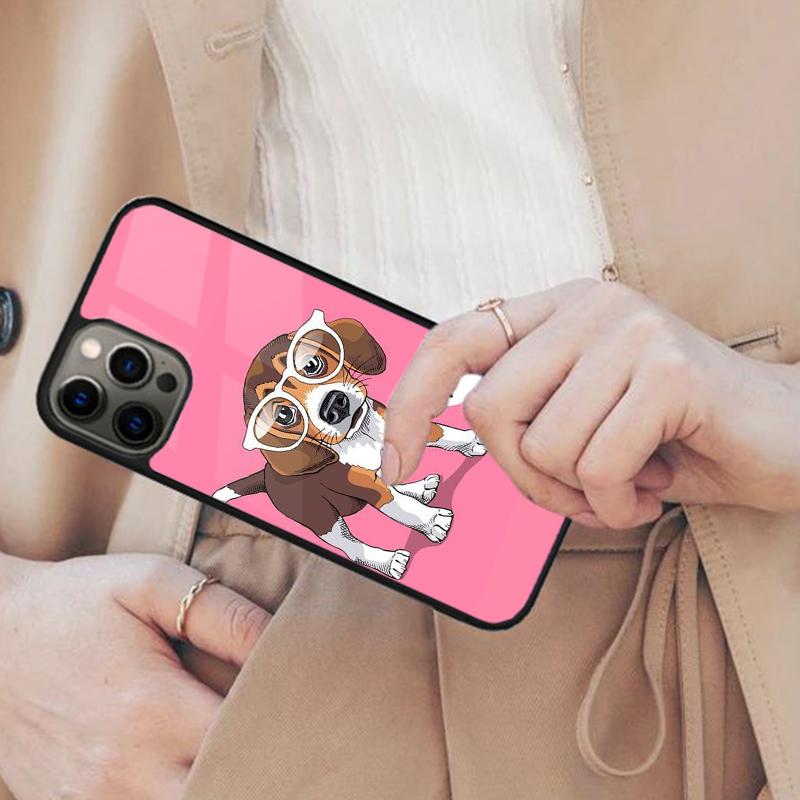 Забавный мультяшный пес Бигль Магнитный чехол для телефона ДЛЯ APPLE iPhone 17 Air 16 14 13 12 Pro Max 15 Plus Беспроводная крышка MagSafe