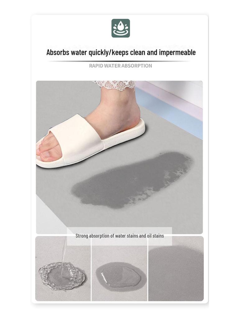 Г-образный абсорбирующий кухонный коврик - мягкий, устойчивый к грязи, простой в уходе, напольный коврик с диатомовой грязью