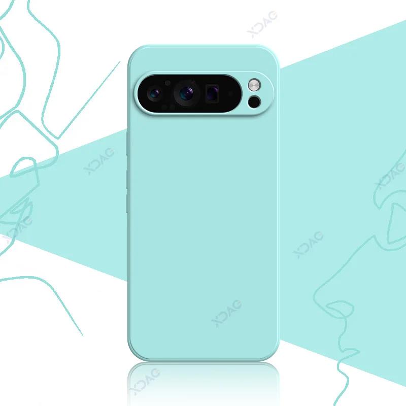 Милые чехлы для телефонов Google Pixel 9 Pro XL 5G, полностью мягкая роскошная квадратная задняя крышка из жидкого силикона Google9Pro Pixel9ProXL