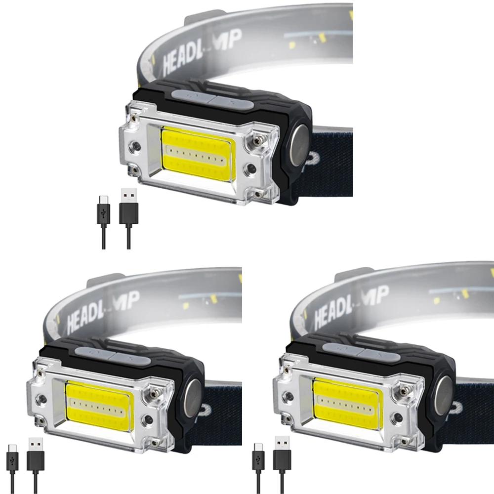 111LM LED Head Torch USB Charging IPX1 Waterproof Smart Head Flashlight 1 LEDs Motion Sensor for Outdoor Camping Fishing Running