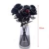 5pcs 50cm Simulation Rose Black Fake Silk Flowers Gift Halloween Black Flower  Home