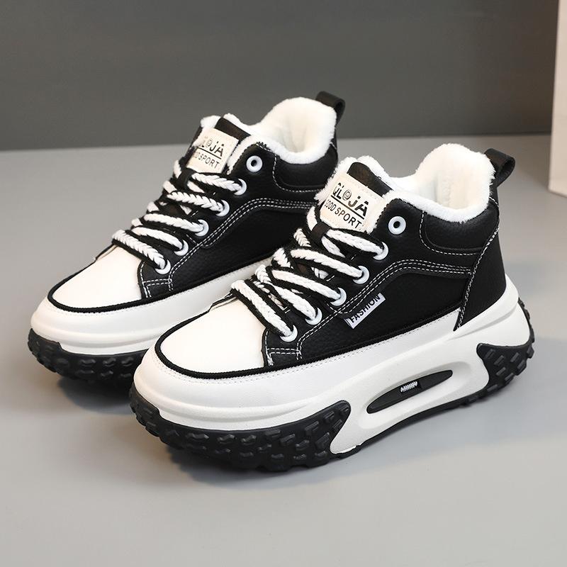 Зимние кроссовки на массивной подошве 2025 для женщин Европа Повышающие рост Папины кроссовки Новая спортивная обувь на платформе