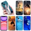 Animal Dolphin Phone Case For Apple iPhone 12 13 Mini 11 14 15 Pro Max 7 8 Plus X XR XS SE 2020 2022 Black Silicone Case