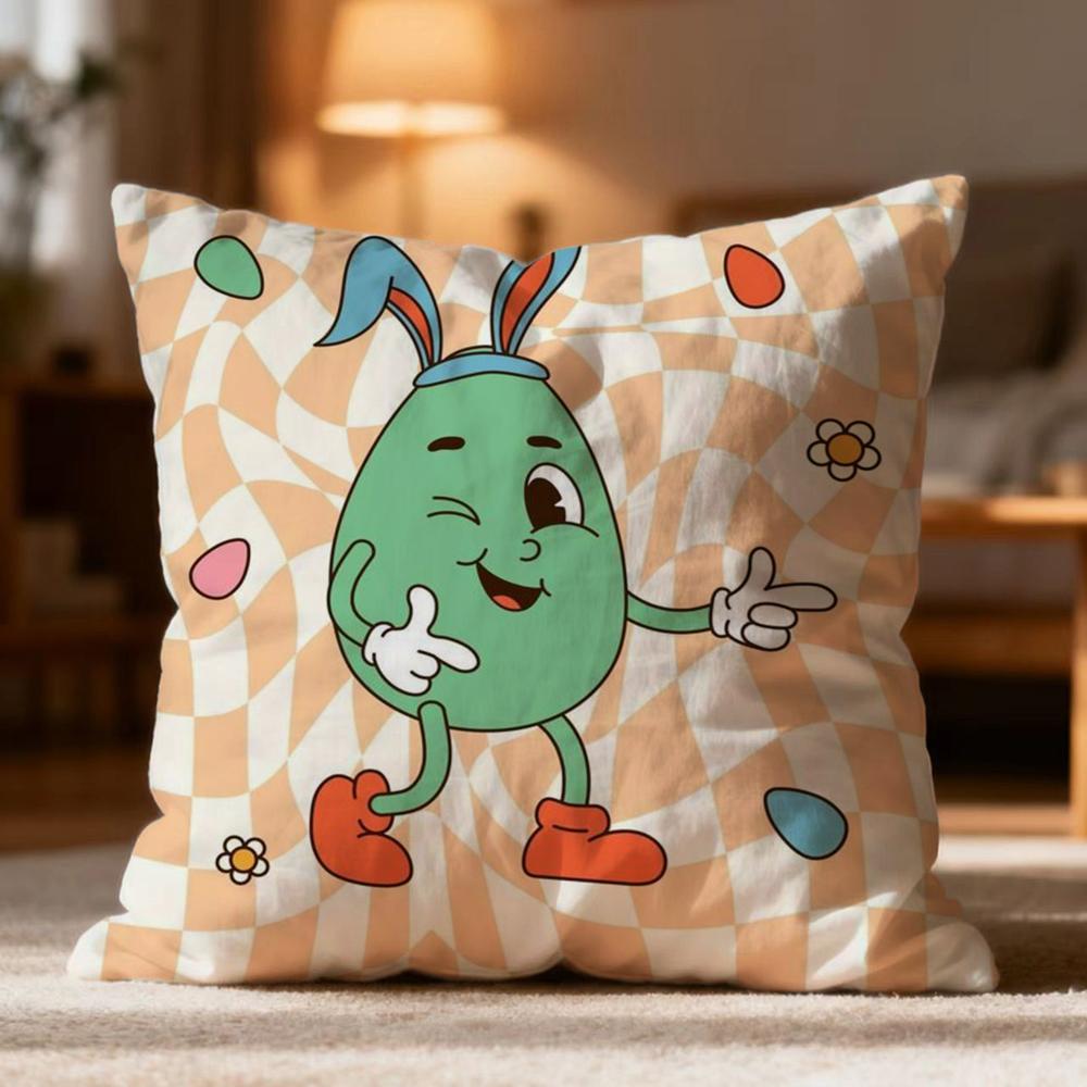 Модная пасхальная наволочка Мягкая моющаяся наволочка для подушки Многоцелевая для дивана кровати путешествий офиса