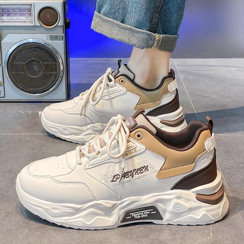 Новые повседневные кожаные спортивные кроссовки в стиле "dad shoes" для бега, осенне-летние