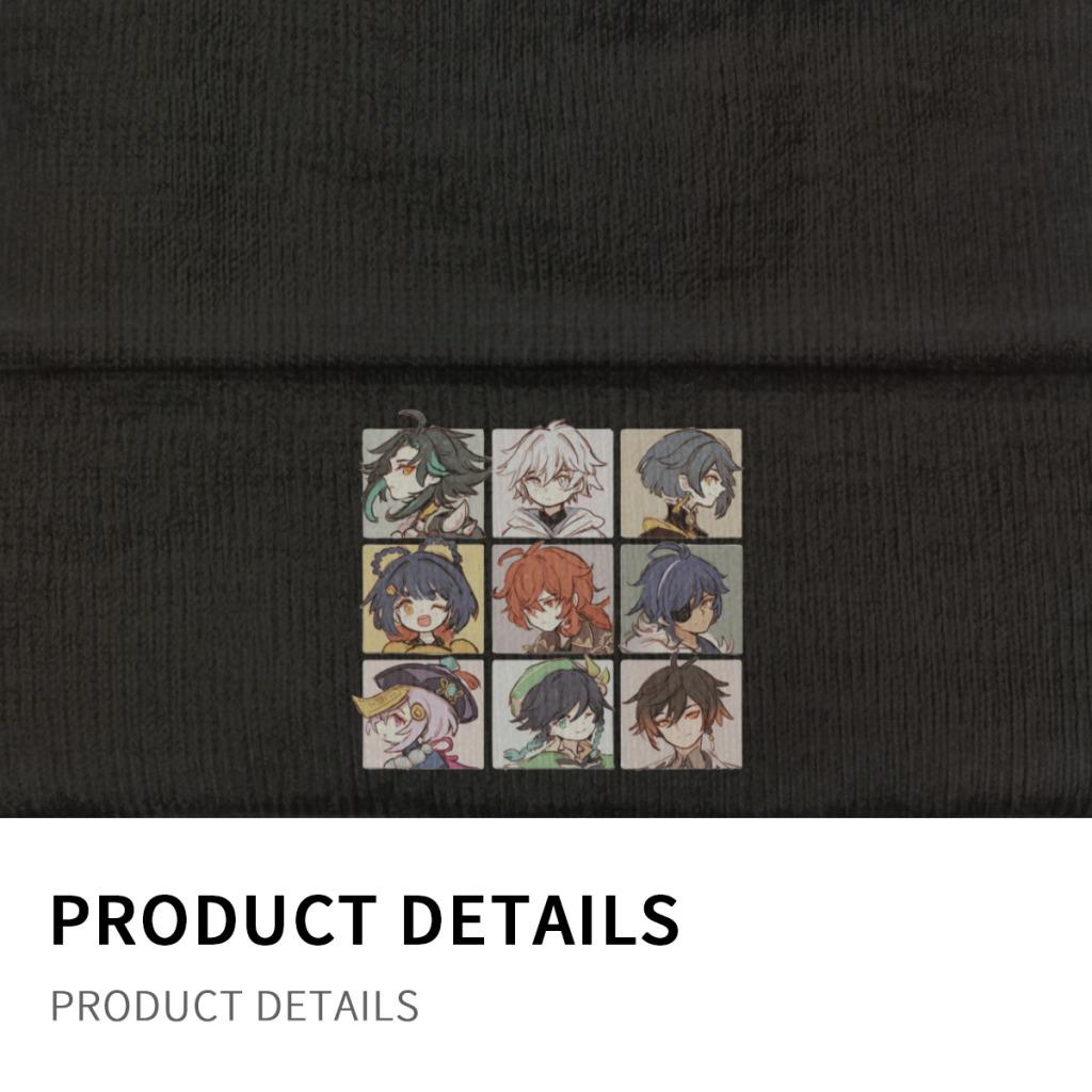 Genshin Impact Chibi Selfies Knitted Hat Beanie Winter Hats Warm Unisex Street Anime Game Cap for Unisex Women Gift