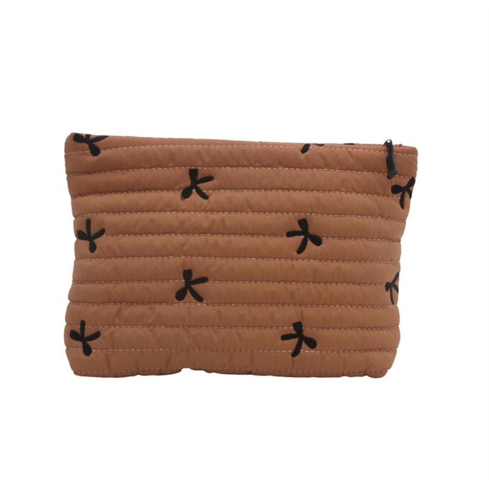 Multi-functional Bow Cosmetic Bag Embroidery Sanitary Napkin Storage Bag Sweet Toiletry Bag Women