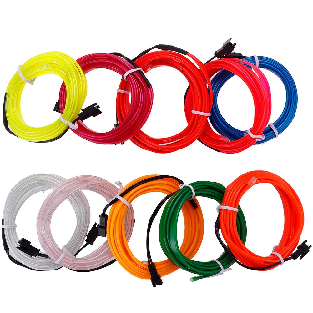 1M/2M/3M/5M Декоративная лампа для салона автомобиля EL-проводка Неоновая лента Авто DIY Гибкая подсветка USB-лампа для создания атмосферы вечеринки