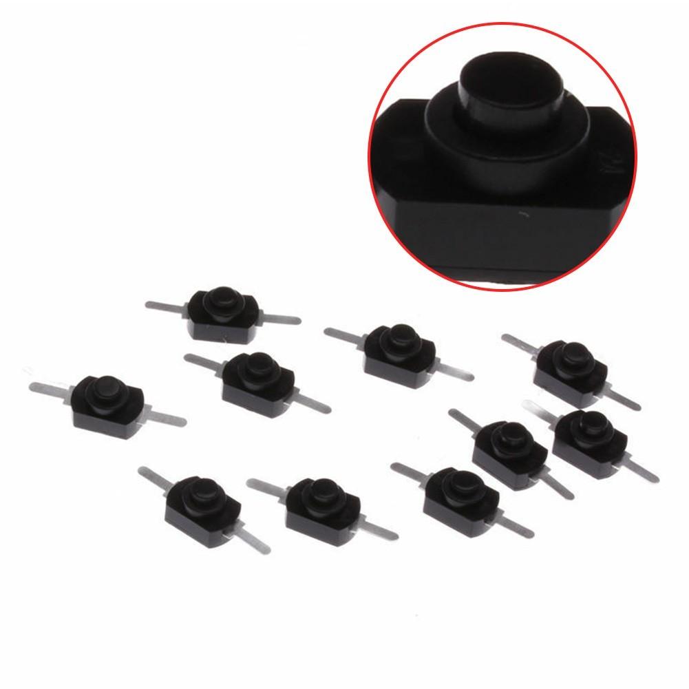 10x 1A 30V DC 250V Black Latching On Off Mini Torch Push Button Switch
