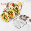 Stainless Steel Taco Holder Stands for 3 Tacos Rust-Proof Taco Tray Plates for Crispy Shells Heat-Resistant Burrito Stand for Holidays Outings