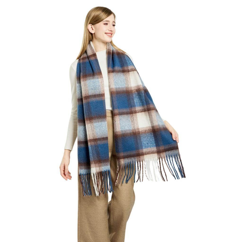 New Atmosphere Scarf Versatile Warm Autumn and Winter Scarf Women's Thickened Shawl Maillard Color