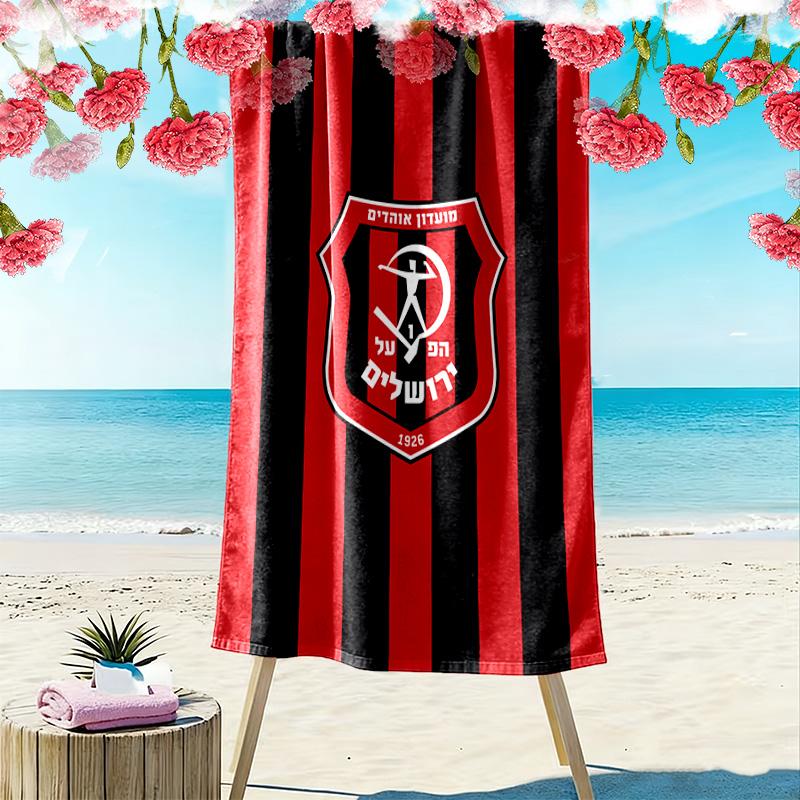 Пляжное полотенце Hapoel Jerusalem Print, Большое, Мягкое, Быстросохнущее, для Пляжа, Кемпинга, Плавания