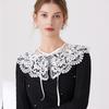 Embroidery Detachable Fake Collar White Women Hollowed Out Floral Shawl Neckline For Dress Sweater