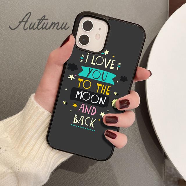 Чехол для телефона «Я люблю тебя до Луны и обратно» для iPhone 11 12 13 14 Pro Max mini XR XS SE 2020 7 8 Plus Galaxy S21 S22