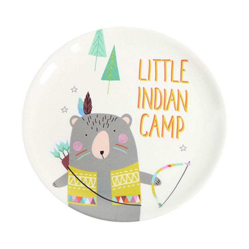 Милые тарелки с изображением животных, расписанные вручную в японском стиле, пластиковые тарелки, детская посуда, соусница, поднос для десерта