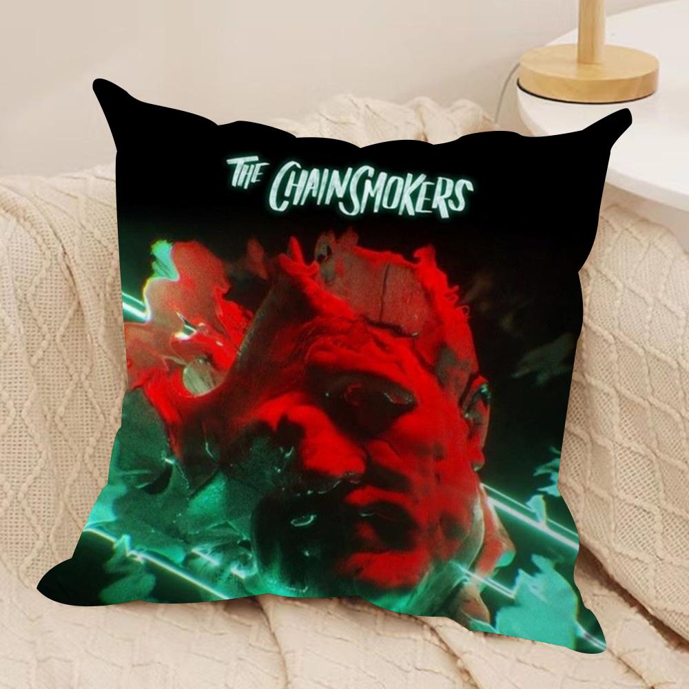 Cool CChainsmokers Cushion Cover Soft Plush Fabric DoubleSided Printed Sofa Cushion Cover for All Seasons Home Decor Gift