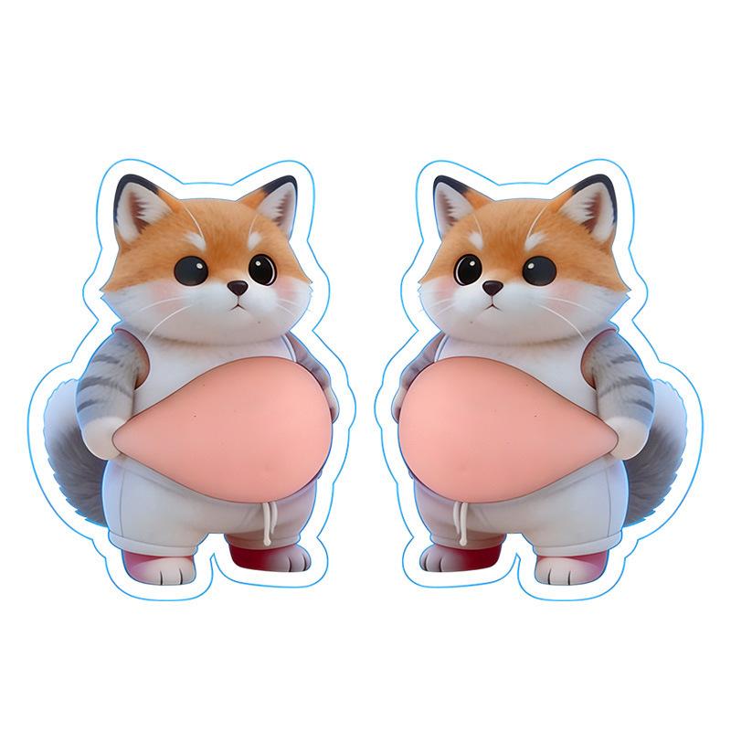 Kawaii Shiba Inu Dog Belly Sticker Soft Belly Sensory Decals Squeeze 3D Stickers Scrapbookingmobile Phone Decoration Stickers