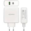 AISENS CARGADOR 48W 1xUSB-C PD3.0 30W 1xUSB-A QC3.0 18W Blanco