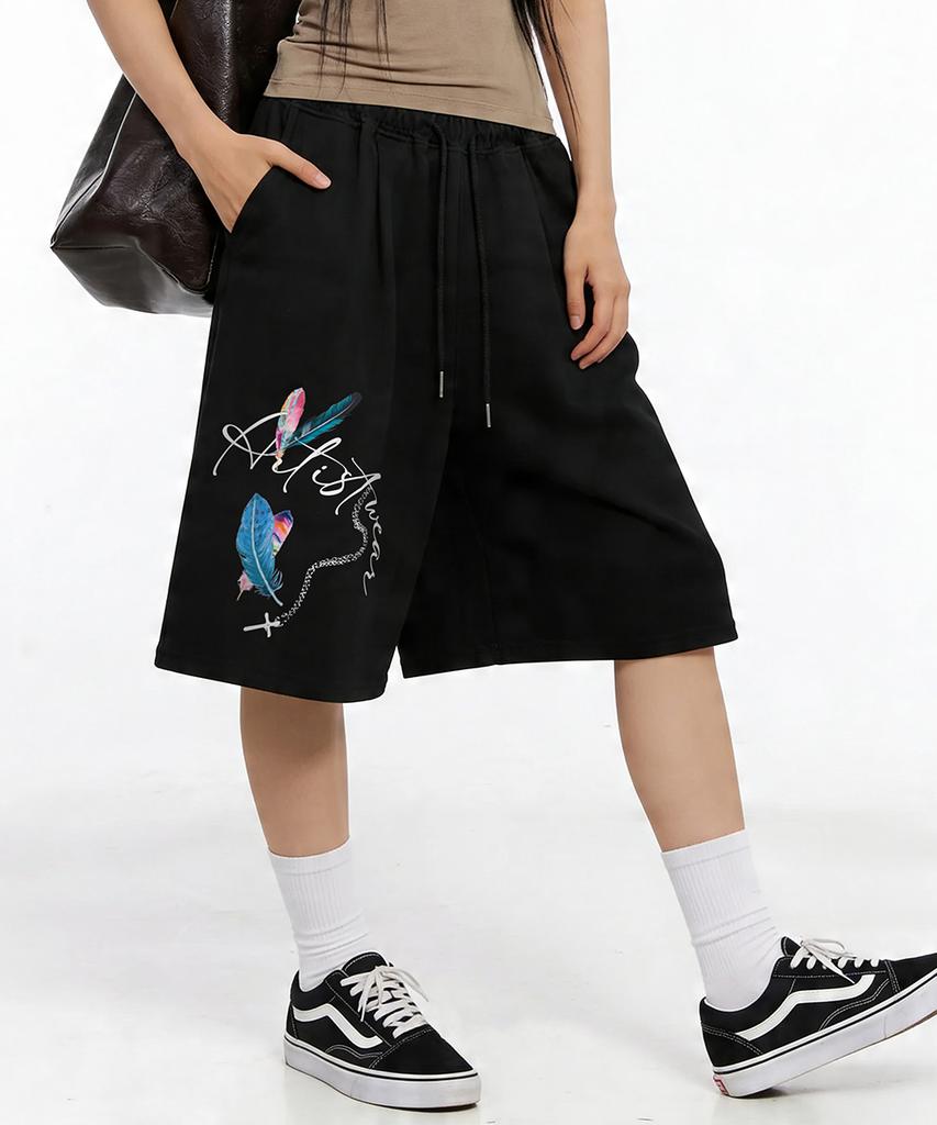 ARTISTWEAR [Atw] Шорты-бермуды с перьями - 2 цвета