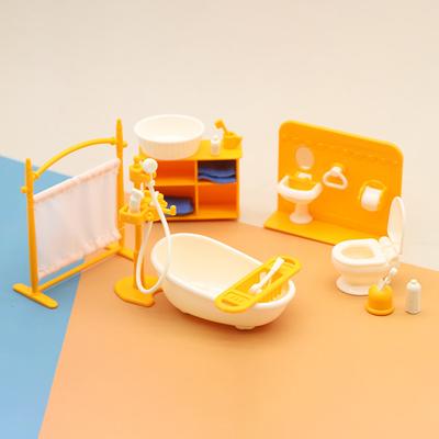 Игровой домик Кукольный домик Мини-игрушка Ванная комната Ванная Раковина Набор Детская игрушка для девочки Подарок Украшение