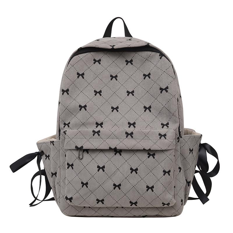 Women's Bowknot Corduroy Casual Backpack – Versatile Fall/Winter  Style
