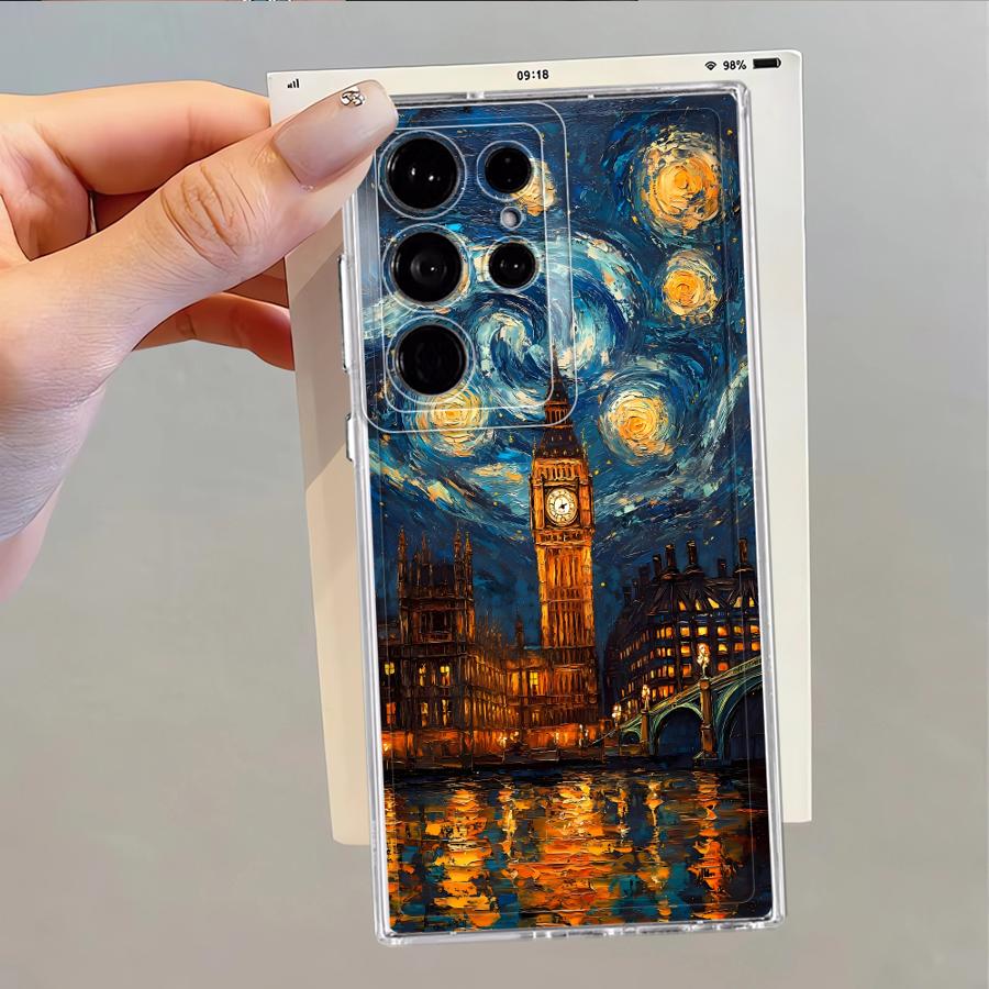 Чехол для Samsung Galaxy S26 S25 Edge S24 S23 Ultra S20 Plus S21 Note 20 Ultra 10 S22 FE Чехол для телефона Ван Гог Звездная ночь